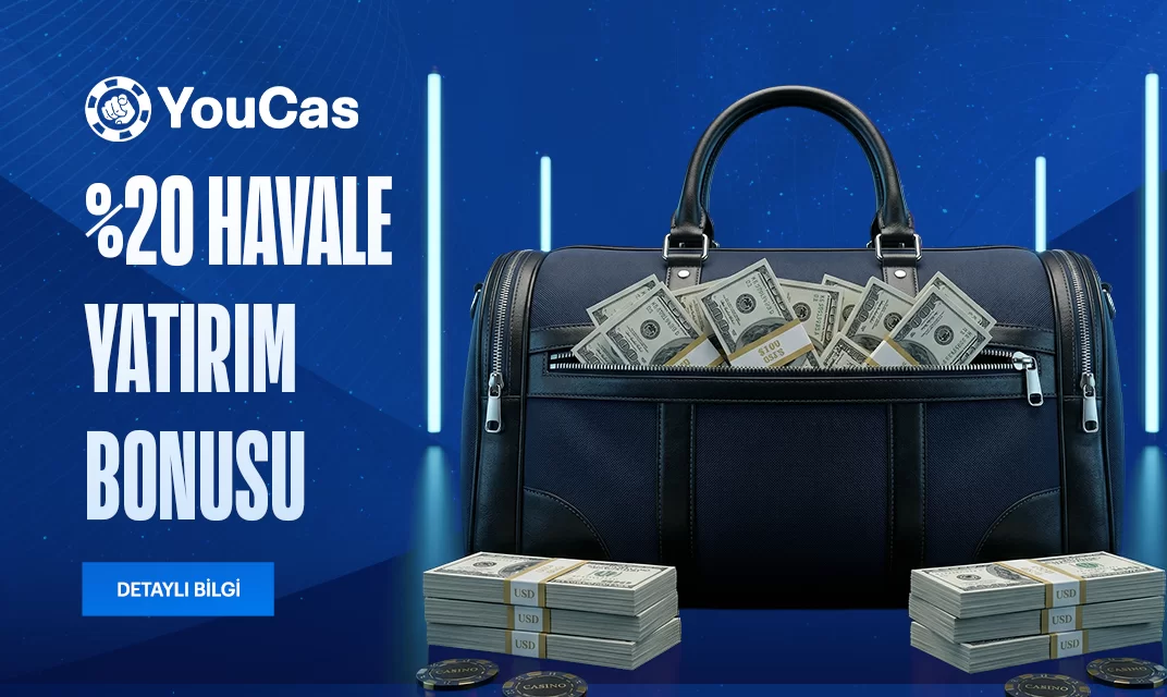 YouCas %20 havale yatırım bonusu